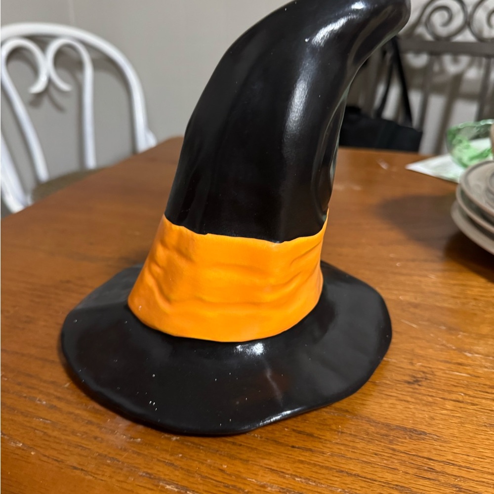 Nora Fleming inspired Black and Orange Witch Hat Decor